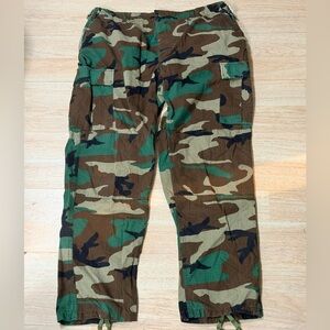 Woodland Camo BDU Cargo Pants - Green Brown